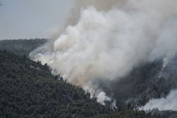 Βίλια – Συνεχίζουν να επιχειρούν ισχυρές πυροσβεστικές δυνάμεις στην περιοχή Κάζα