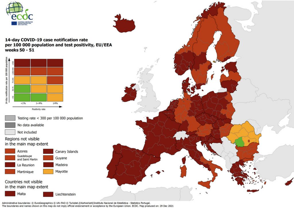 ECDC – Στο «βαθύ κόκκινο» η Ελλάδα και σχεδόν όλη η Ευρώπη