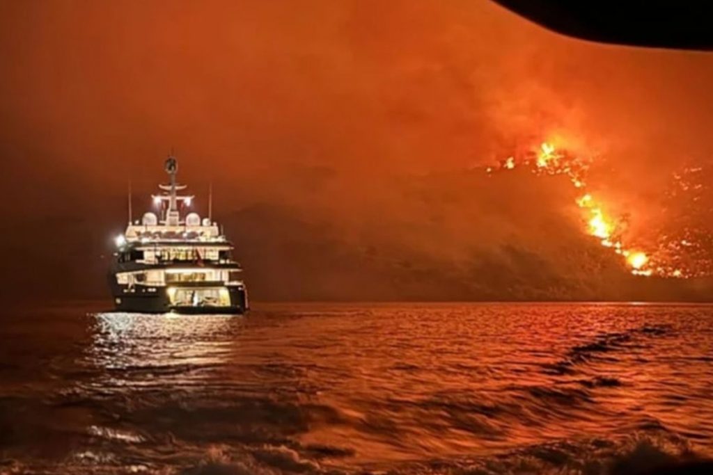 All 13 Crewmembers of Mega-yacht Arrested for Hydra Wildfire